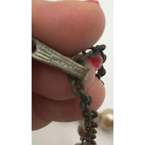 Vintage MCM Lot of 2 Faux Pearl Necklaces Pearl White and Grayish/Beige Japan - Picture 8 of 10